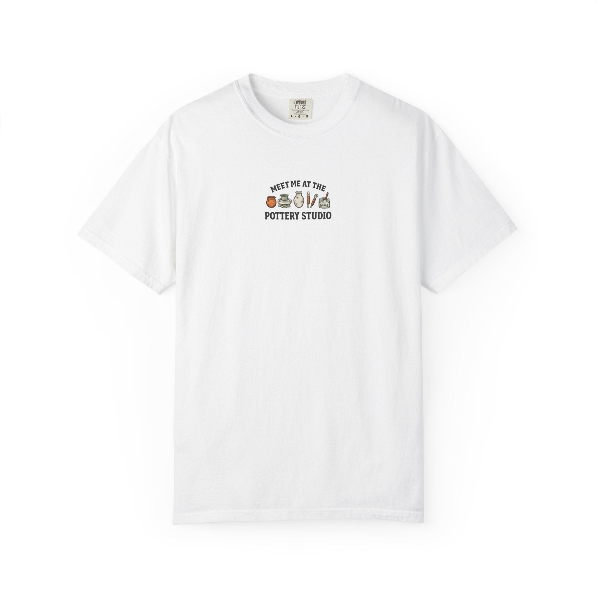 Pottery Studio T-Shirt - "Meet Me At The Pottery Studio" Ceramic Wheel & Tools Tee