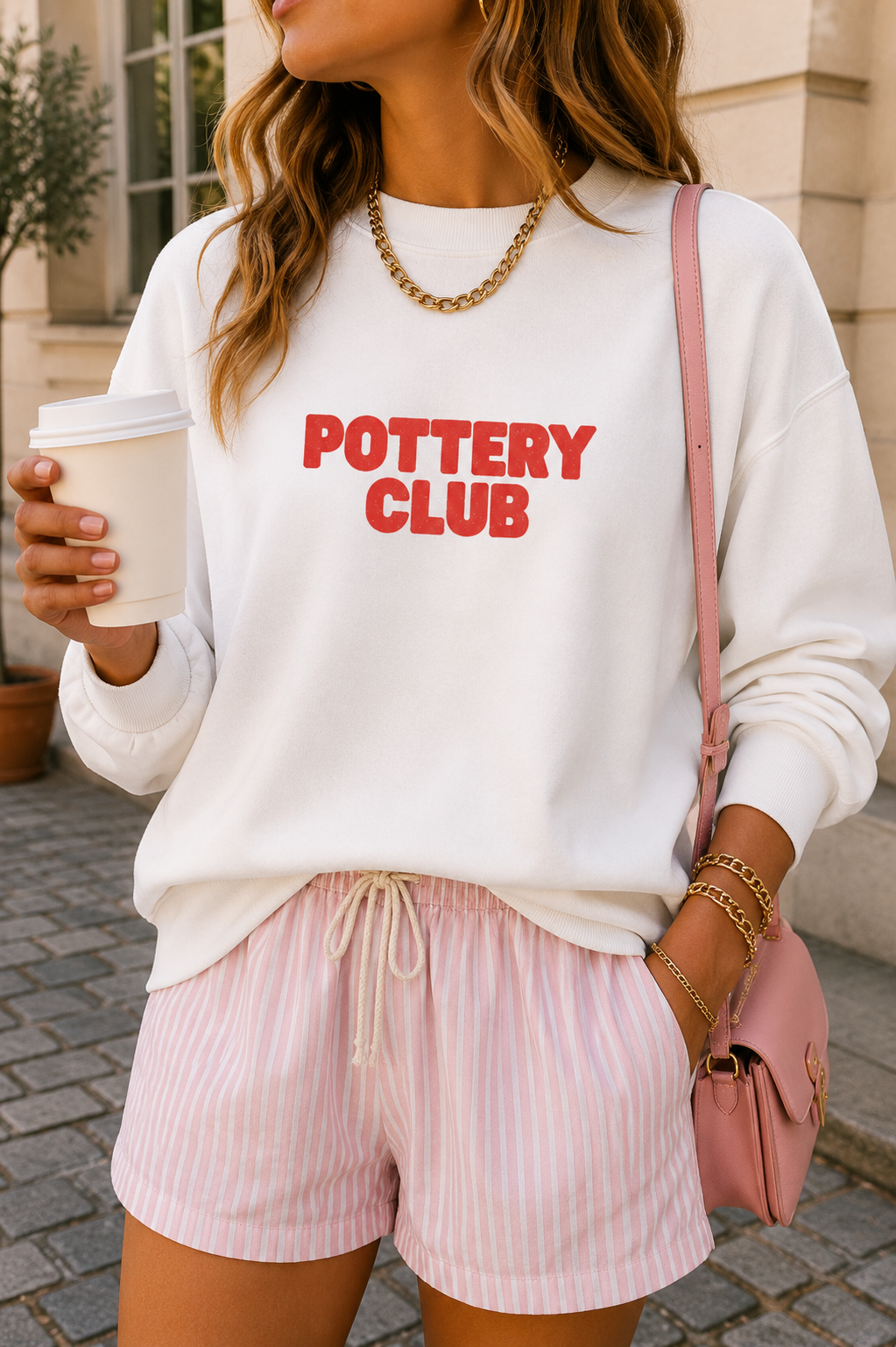'pottery club' crewneck sweatshirt