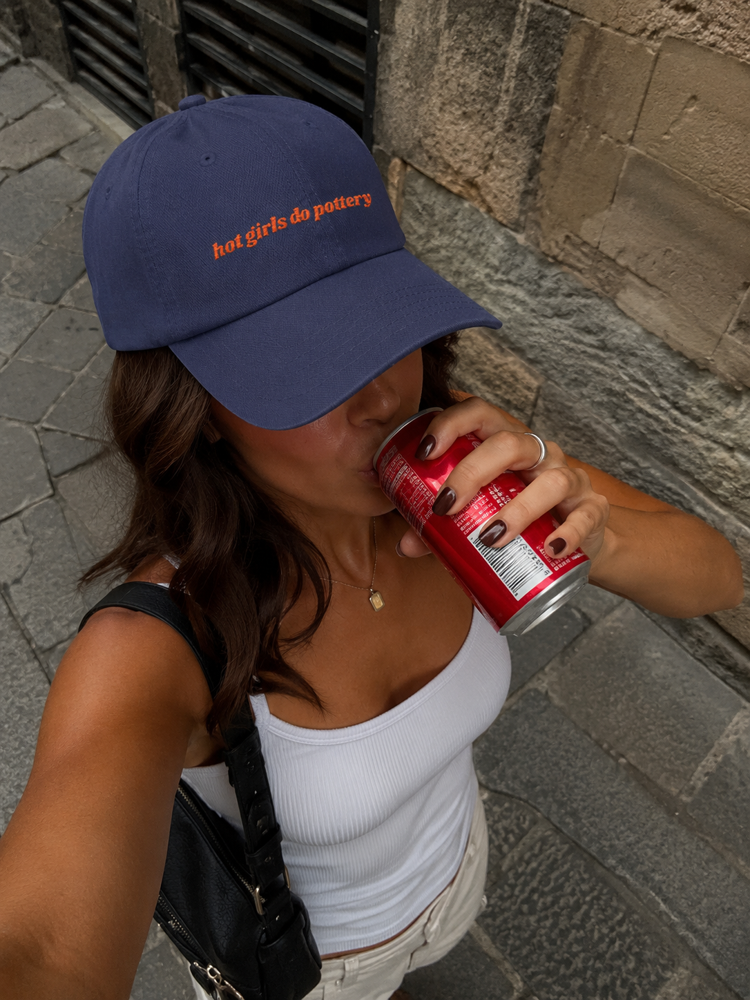 'hot girls do pottery' embroidered baseball cap