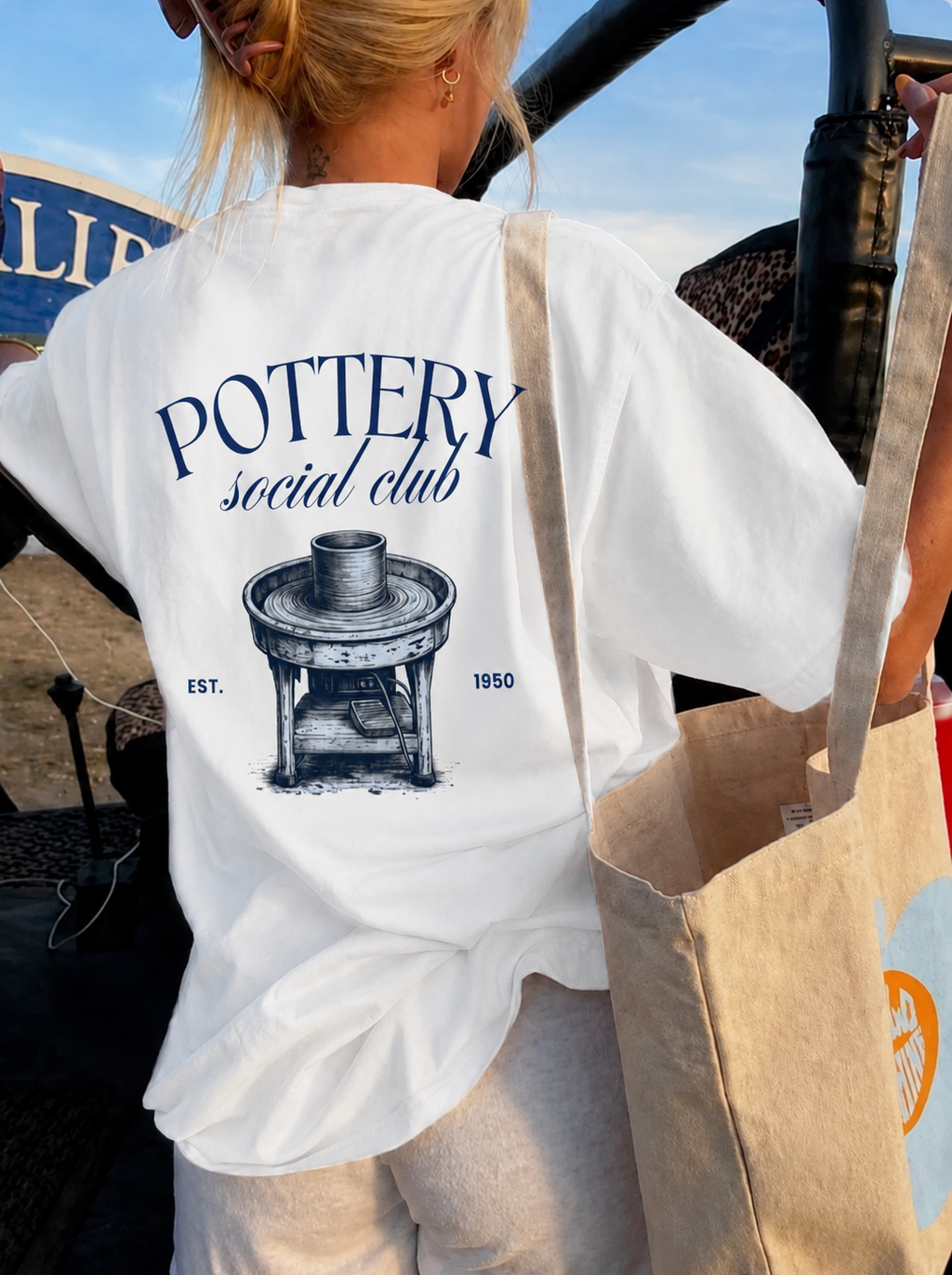 pottery social club t shirt | vintage pottery wheel graphic