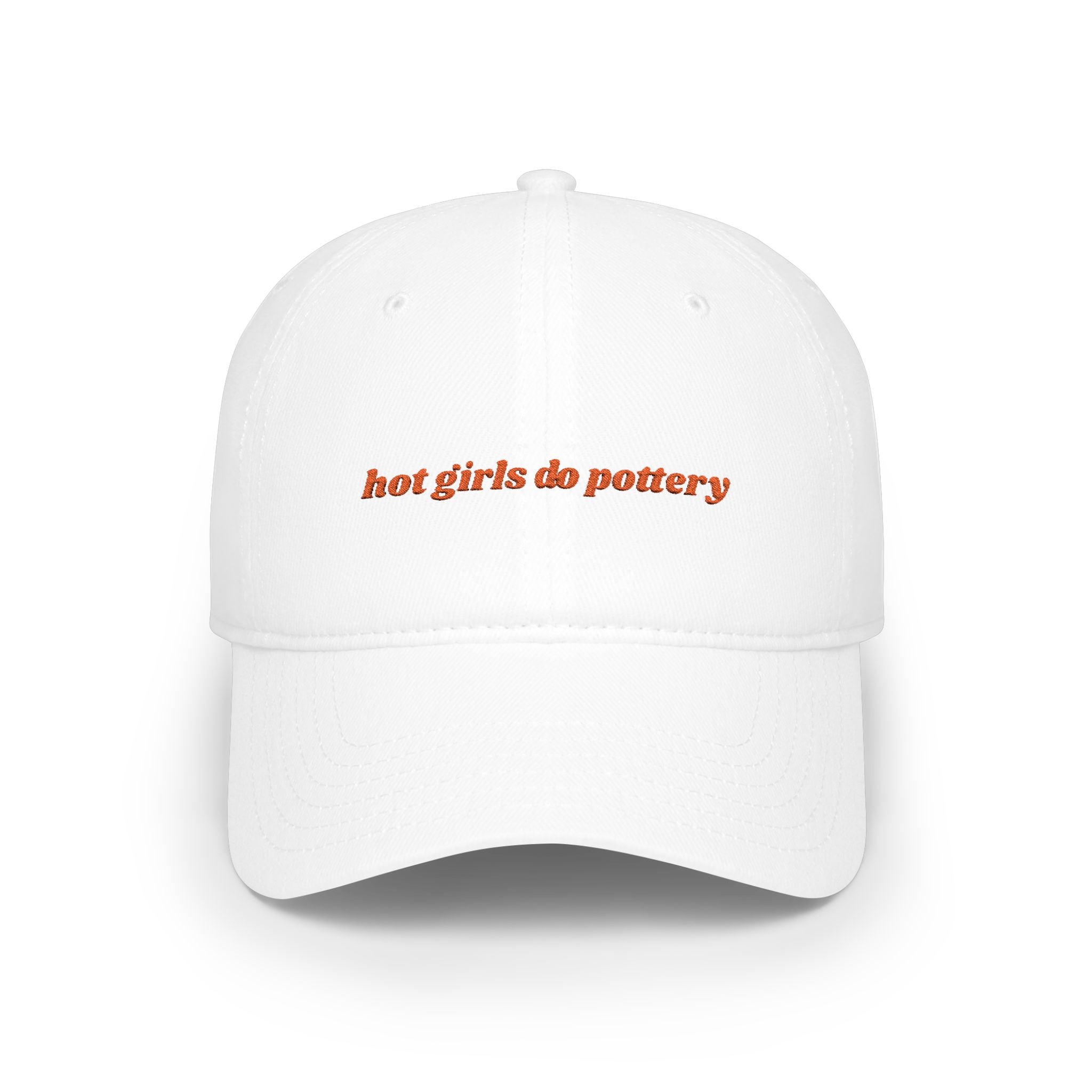 'hot girls do pottery' embroidered baseball cap