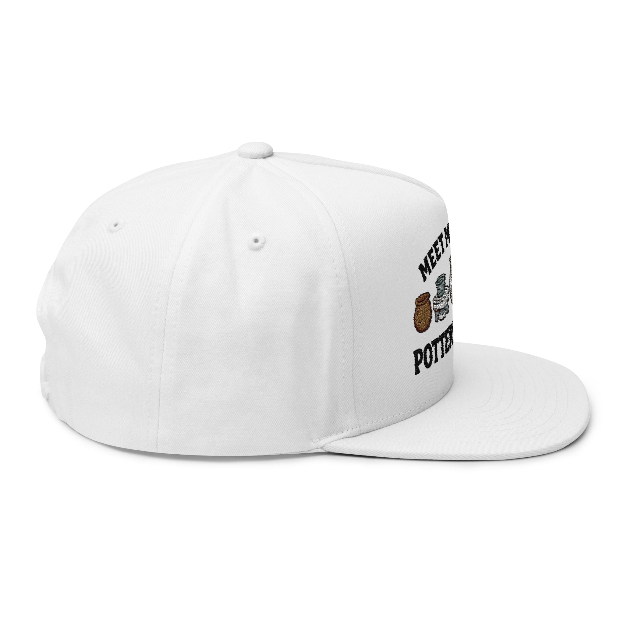 "meet me at the pottery studio" embroidered hat